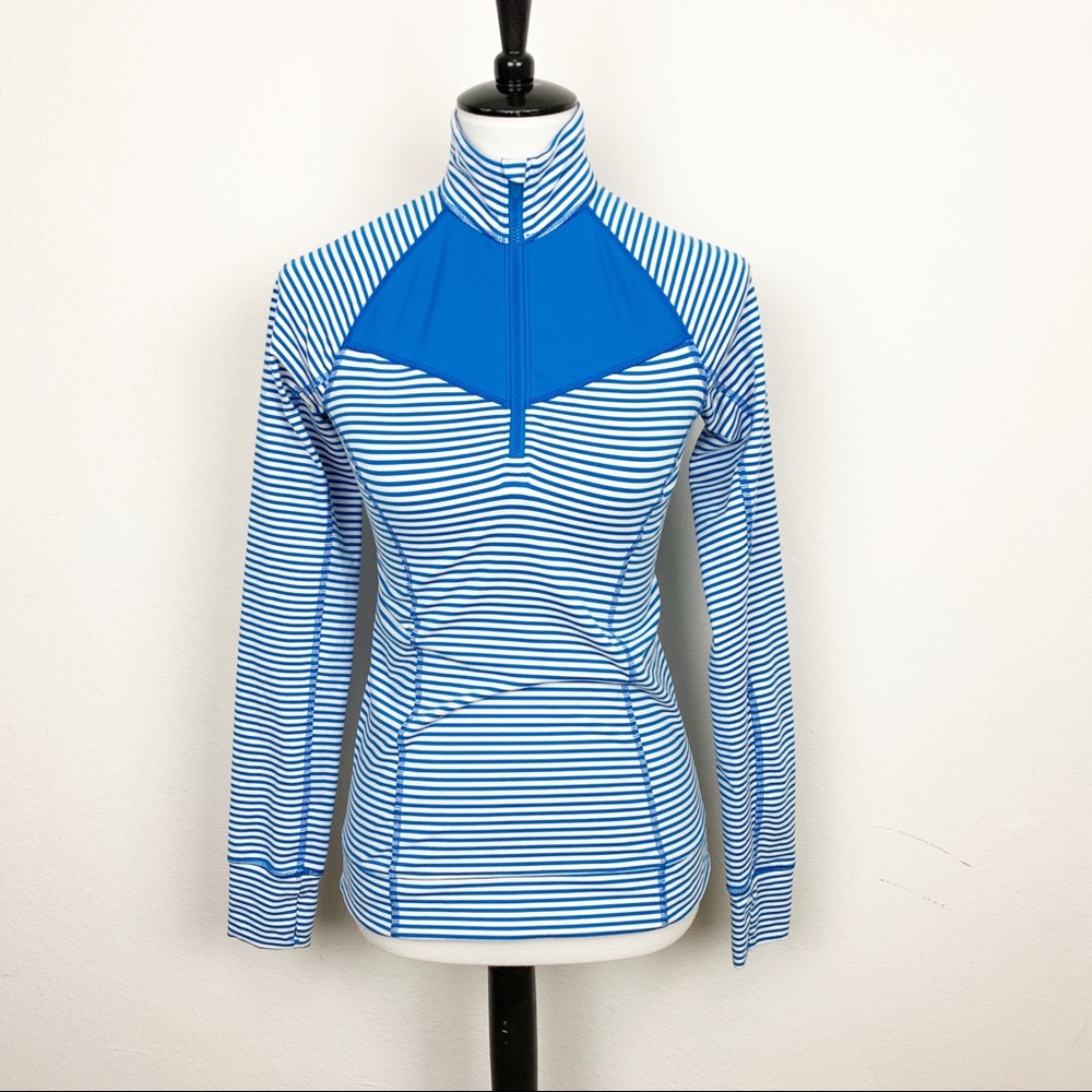 Lucy Striped 3/4 Zip Athletic Top Sz XS